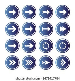 Arrow icon set. Vector illustration, flat design.