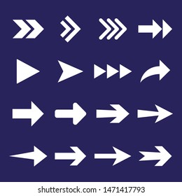 Arrow icon set. Vector illustration, flat design.