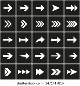 Arrow icon set. Vector illustration, flat design.