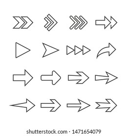 Arrow icon set. Vector illustration, flat design.