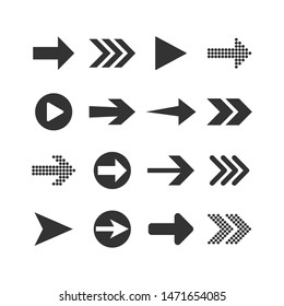 Arrow icon set. Vector illustration, flat design.