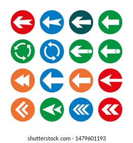 Arrow icon set. Vector illustration, flat design.