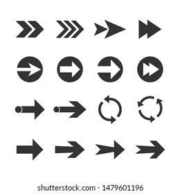 Arrow icon set. Vector illustration, flat design.