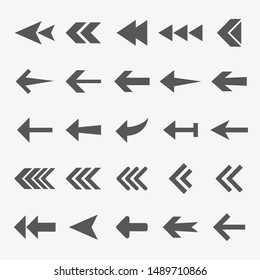 Arrow icon set. Vector illustration, flat design.