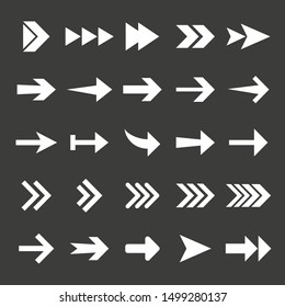 Arrow icon set. Vector illustration, flat design.