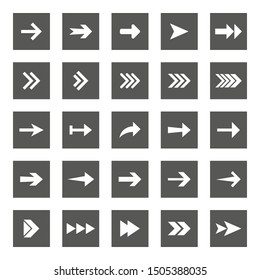 Arrow icon set. Vector illustration, flat design.