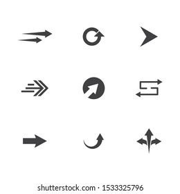 Arrow icon set vector illustration flat  design