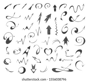 Arrow icon set vector illustration, low poly style