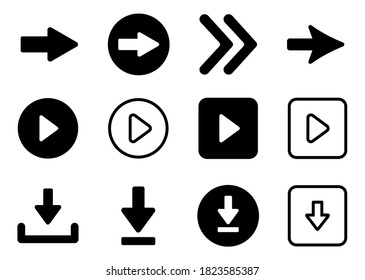 Pfeilsymbol-Set - Vektorgrafik .