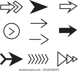 Arrow icon set vector and illustration on white background