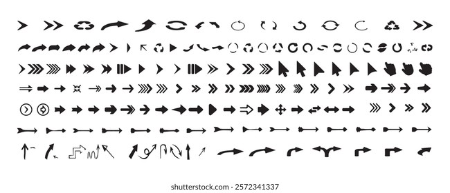 Arrow icon set. Vector illustration. Modern simple arrows.black set icons, arrow icon, arrow vector collection cursor