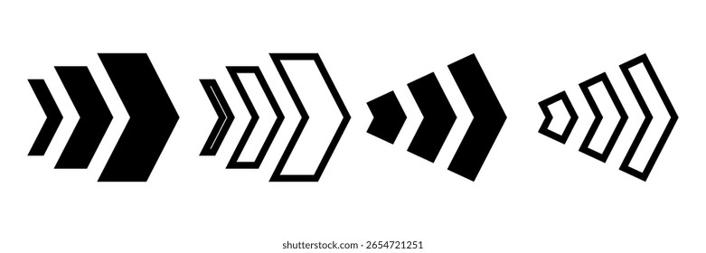 Conjunto de iconos de flecha. Ilustración vectorial.