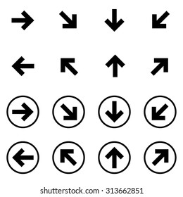 Arrow icon set. Vector illustration
