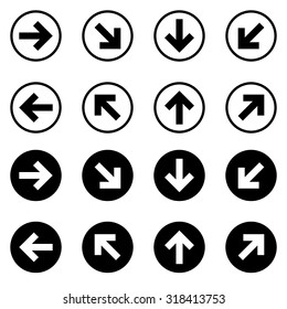 Arrow icon set. Vector illustration
