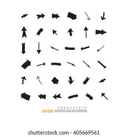 arrow icon set. vector illustration.