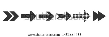 Arrow icon set. Vector illustration, flat design.
