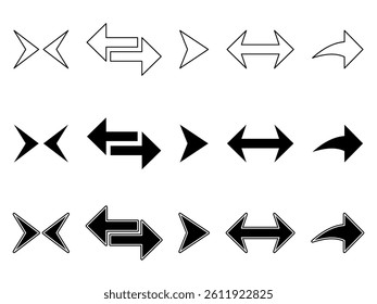 Arrow Icon Set. Arrow Vector Icon in line style design. Symbol of Arrow. Vector illustration. Flat Design.