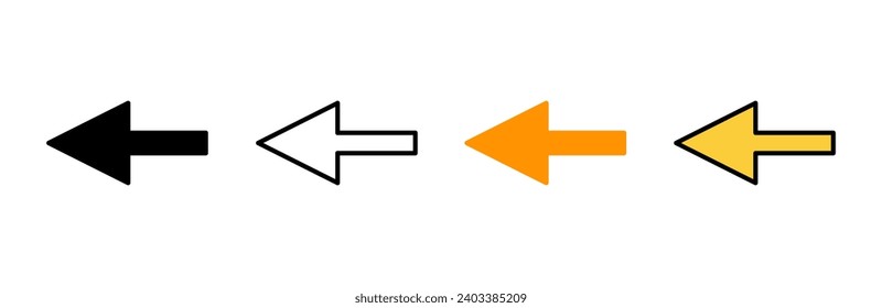 vector conjunto de iconos de flecha. Signo de flecha y símbolo para el diseño web.