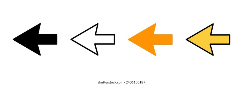 Arrow icon set vector. Arrow sign and symbol for web design.