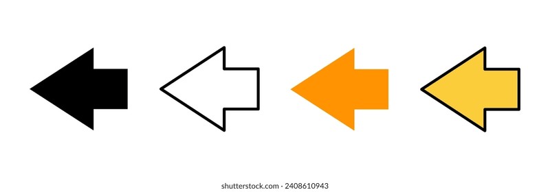 vector conjunto de iconos de flecha. Signo de flecha y símbolo para el diseño web.