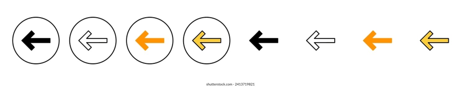 Arrow icon set vector. Arrow sign and symbol for web design.