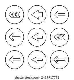 vector conjunto de iconos de flecha. Signo de flecha y símbolo para el diseño web.