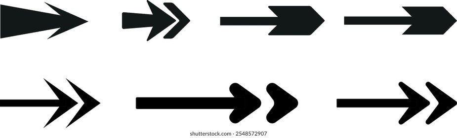 Arrow icon set. Arrow vector icon. Simple arrow icon set. Vector illustration.