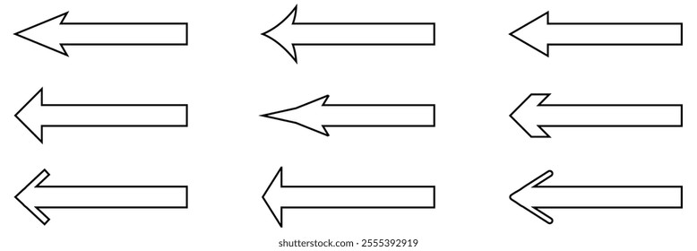 Arrow icon set, arrow vector set, arrow symbol illustrations .Vector Illustration .