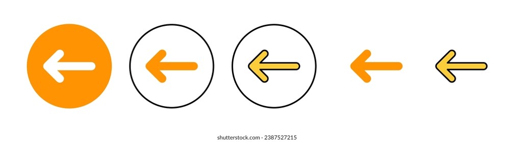 Juego de iconos de flecha para aplicación web y móvil. Signo de flecha y símbolo para el diseño web.