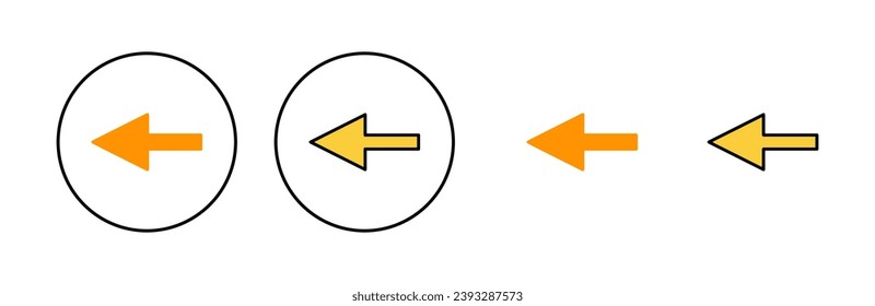 Juego de iconos de flecha para aplicación web y móvil. Signo de flecha y símbolo para el diseño web.