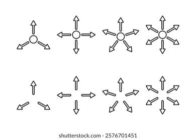 Arrow icon set white background vector illustration.