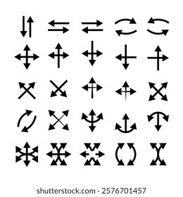 Arrow icon set white background vector illustration.