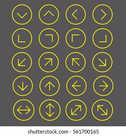 Arrow Icon Set yellow
