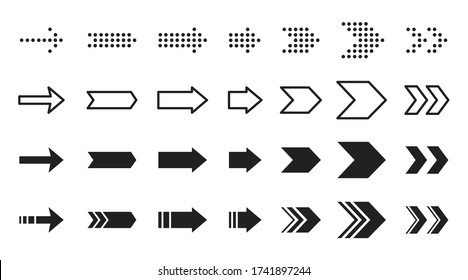 Arrow icon set for your design. Vector isolated illustration concept in flat style.