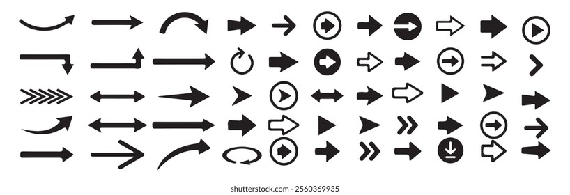 Arrow icon set.Arrow Black arrows icons.Arrows vector collection.illustration EPS10 