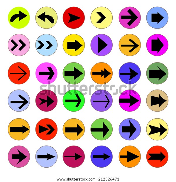 arrow icon set,arrow\
on colorful circle,arrow illustration,basic arrow,standard arrow ,\
arrow vector