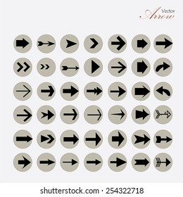 arrow icon set,arrow on gray background,arrow illustration,basic arrow,standard arrow ,art design  arrow vector