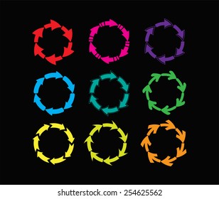 Arrow icon set.Round arrows vector illustration.