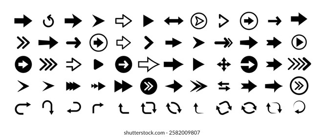  Arrow icon sets. Arrow collection. Simple arrow big set. Vector arrow illustration
