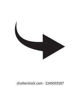 Arrow icon. Share, curved arrow vector.