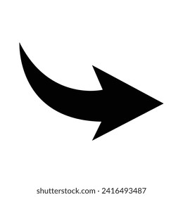 Arrow icon. Share, curved arrow vector. Arrow vector icon on white background. Vector illustrator. eps file 14.