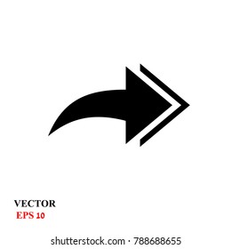 Arrow icon. Share symbol, isolated forward arrow