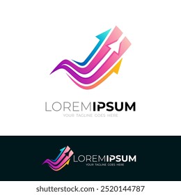 arrow icon shooting up, transportation and delivery service logo