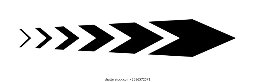 Arrow icon. Sideways arrow icon striped direction sign vector