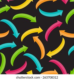 Arrow Icon Sign Seamless Pattern Background for Your Design. Vector Illustration. EPS10