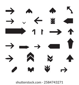 Arrow icon or sign set isolated on white background for web.