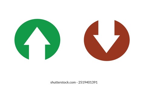 Vector de signo de icono de flecha. Análisis de trading de criptomonedas, acciones y divisas.