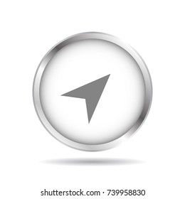 Arrow icon with silver frame