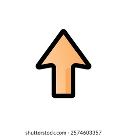 Up Arrow Icon Simple Design Orange Color,