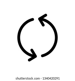 Arrow icon simple flat style outline illustration.